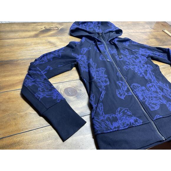 Athleta Triumph Activewear Hooded Sweatshirt Hoodie Zipper Purple/Black Size M - Picture 5 of 15